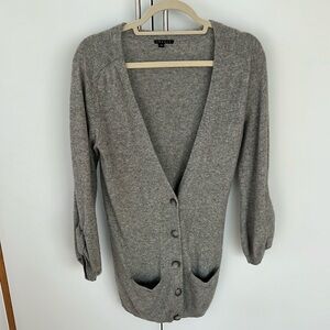 Theory grey cashmere cardigan sweater